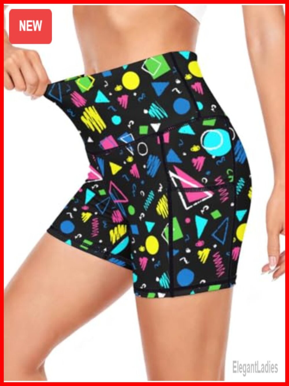 High Waisted Biker Shorts for Women with Pockets - Tummy Control Yoga Running